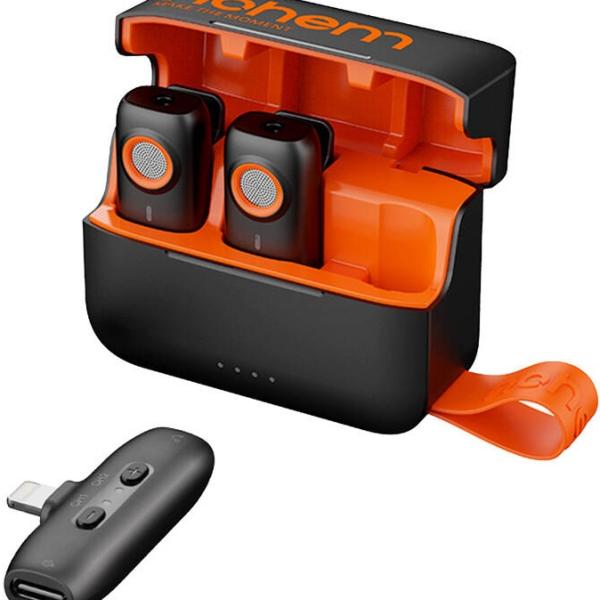 Microfone de Lapela Lightning (2 TX + 1 RX + Caixa de Carregamento) - HOHEM