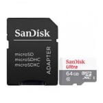 Micro SD SanDisk Ultra 64GB microSD XC com Adaptador Clase 10 100MB/s