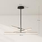 Candeeiro Suspenso Moderno Candeeiro de Teto LED com Ângulo de Luz Ajustável Pantalla de Acrílico Ø100x79 cm Preto