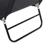 Espreguiçadeira dobrável reclinável com ângulo ajustável de 3 posições para exterior carga 120 kg 190x56x28 cm Preto