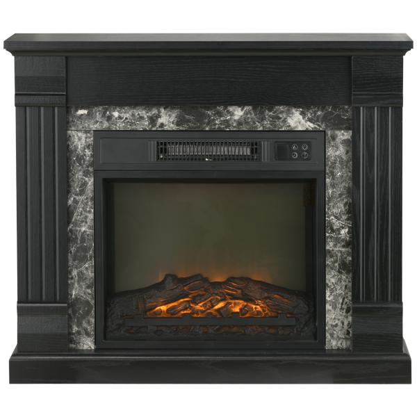 Lareira Elétrica 1800W com Efeito de Chama Realista e Proteção Contra Superaquecimento 80x21,6x67,8 cm Preto