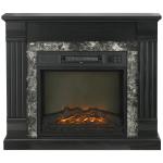 Lareira Elétrica 1800W com Efeito de Chama Realista e Proteção Contra Superaquecimento 80x21,6x67,8 cm Preto