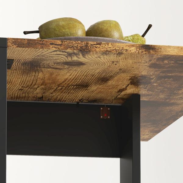 Mesa Dobrável de Jantar Mesa de Cozinha com Abas Rebatíveis para Espaços Pequenos 103x76x73,5 cm Preto e Castanho Rústico