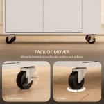Ilha de Cozinha com Rodas com Gaveta Suporte para Temperos de 3 Níveis e Prateleira Ajustável 82x38x86,5 cm Branco