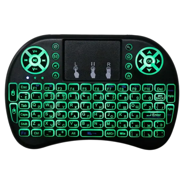 Mini Teclado s/ Fios i8 RGB LED (Preto)
