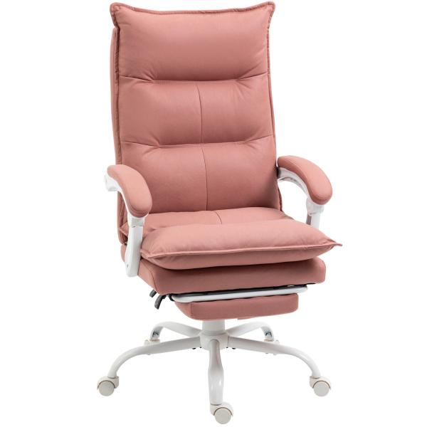 Cadeira de Escritório com 6 Pontos de Massagem e 5 Modos Reclinável com Função de Aquecimento 66x74x114 - 121,5 cm Rosa