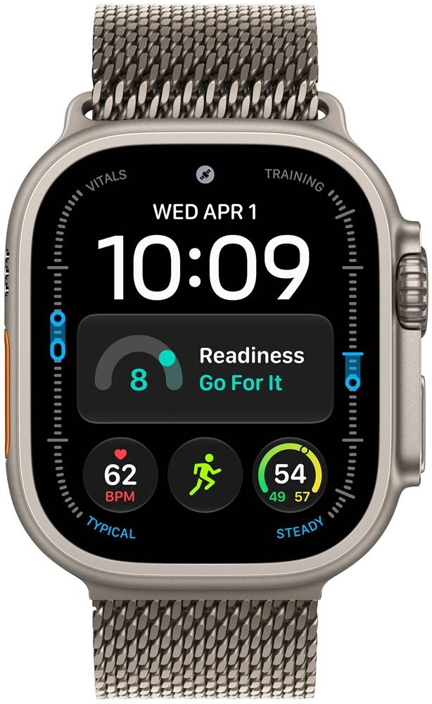 Apple Watch Ultra 4 GPS + Cellular 49mm Titânio Natural c/ Bracelete Loop Milanesa Titânio L