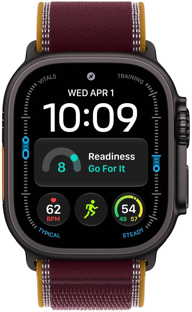 Apple Watch Ultra 4 GPS + Cellular 49mm Titânio Preto c/ Bracelete Loop Trail Bordô S/M