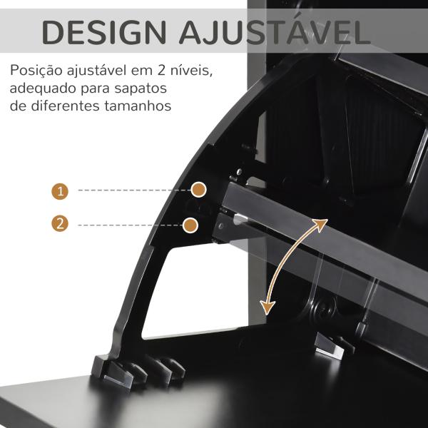 Armário de Sapatos Moderno Sapateira para Corredor Entrada com 6 Prateleiras de Armazenamento Espaço de Exibição 60x26x124cm Preto
