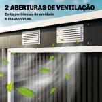 Abrigo de Jardim 213x130x173 Abrigo de Exterior de Aço Galvanizado com Porta Corredeira para Armazenamento Cinza Escuro