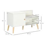 Banco Sapateira com Compartimento Aberto e Almofada Acolchoada para 4 Pares de Sapatos 80x33x49cm Branco