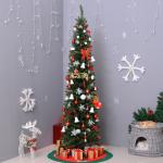 Árvore de Natal Artificial 210cm Ignífugo com 499 Pontas de Ramo PVC Decoração de Natal para Interiores Verde