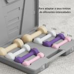 Conjunto de Halteres de 8 Peças 2x0,5 kg 2x1 kg 2x1,5 kg 2x2 kg Antiderrapantes com Mala de Transporte Multicoloridos