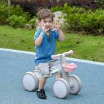 Bicicleta sem Pedais para Crianças de 12 - 36 Meses Bicicleta de Equilíbrio com Assento Ajustável 56x27x39 cm Rosa