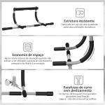 Barra de Elevação para Porta Barra de Pull Up para Exercícios de Treino em Casa Carga Máxima 110 kg 92x40x17 cm Preto