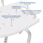 Cadeira para Duche Antiderrapante com Altura Ajustável em 8 Níveis Cadeira de Banho 50,6x43x71 - 88 cm Branco