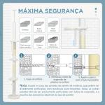Arranhador para Gatos do Chão ao Teto com Altura Ajustável e 3 Plataformas em Forma de Nuvem 48x32x225 - 255 cm Branco