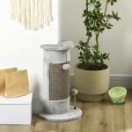 Poste de Arranhar para Gatos 58 cm Arranhador para Gatos com Poste de Sisal e Bolas Suspensas 34x25,5x58 cm Cinza