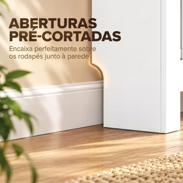 Cobre - radiador com Design Ripado, Estante de 3 Níveis, 78x19x165 cm, Branco e Carvalho
