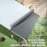 Galinheiro para Exterior 3x4 m Galinheiro de Aço Galvanizado com Comedouro Suspenso Tipo Espeto Poleiro Anti - UV Prata
