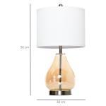 Conjunto de 2 Candeeiros de Mesa com Ecrã de Linho Suporte para Lâmpada E27 Máx. 40W Ø30x56 cm Branco