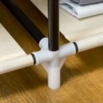 Roupeiro de Tecido Dobrável com 6 Prateleiras e 1 Barra de Pendurar para Dormitório Vestidor 103x43x162,5cm Creme