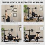 Banco de Pesos Multi Funcional Banco de Musculação Ajustável em 6 Posições 180x134x200cm Prata e Preto