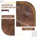 Banco de Pé de Cama Multifuncional Clássico Banco Dormitório com Pés de Madeira e Assento Acolchoado 114x38x42 cm Marrom