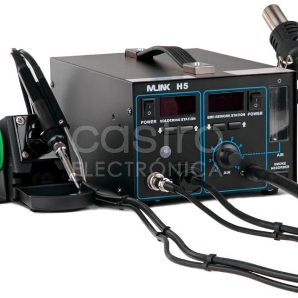 Estação Soldadura Ar Quente + Ferro Soldar c/ LCD + Acessórios