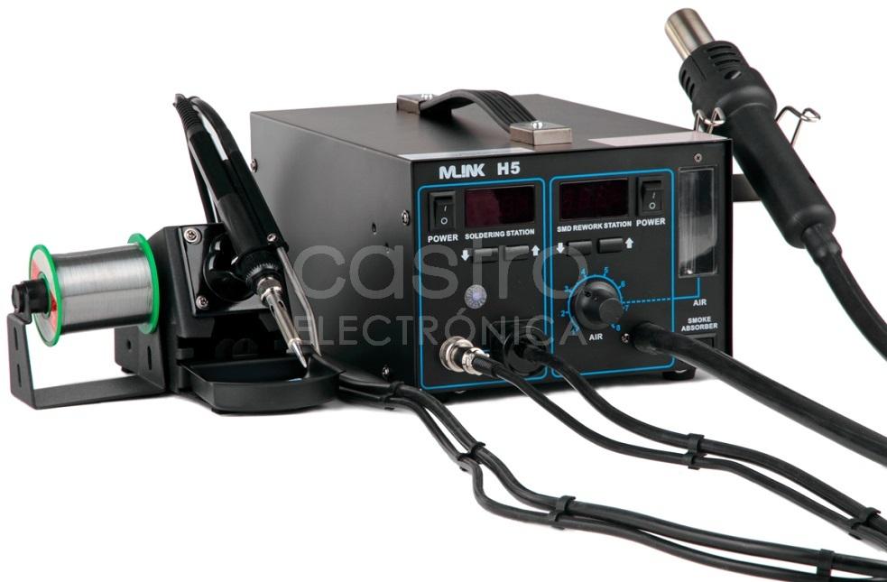 Estação Soldadura Ar Quente + Ferro Soldar c/ LCD + Acessórios