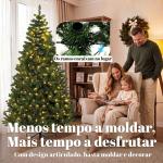 Árvore de Natal 210 cm com 350 Luzes LED, 11 Modos, Controlo Remoto e Base Dobrável em Aço, Verde