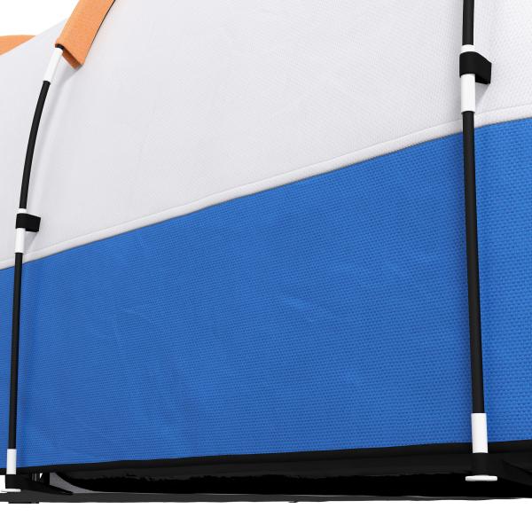 Tenda de Campismo Familiar para 2 - 3 Pessoas com 2 Áreas e Bolsa de Transporte Impermeável 420x200x150 cm Cinza e Laranja