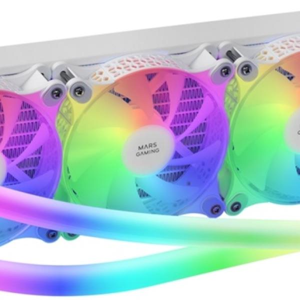 Water Cooler CPU MLULTRA360W ARGB Infinity Mirror 120mm (Branco) - MARS - GAMING