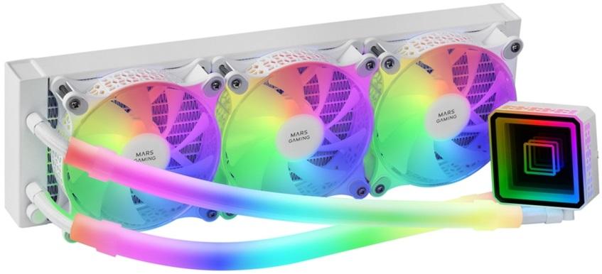 Water Cooler CPU MLULTRA360W ARGB Infinity Mirror 120mm (Branco) - MARS - GAMING