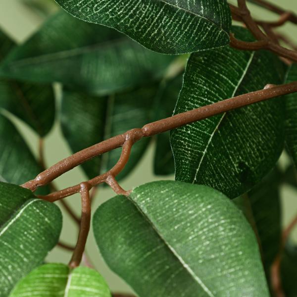 Planta Artificial Ficus 150 cm Planta Artificial com 1008 Folhas Musgo e Vaso para Exterior Casa Sala de Estar Escritório Verde