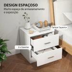Mesa de Cabeceira Moderna Mesinha de Cabeceira com 2 Gavetas para Sala Quarto Capacidade 30 kg 45x39,5x49 cm Branco