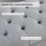 Banco de Pé de Cama com Assento Acolchoado e Pés Metálicos Banco para Entrada Corredor Capacidade 120 kg 118x45x42 cm Cinza
