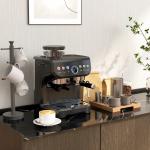 Máquina de Café Expresso 15 Bares 1600 W com Moinho de 15 Níveis e Vaporizador de Leite para Cappuccino e Latte Preta
