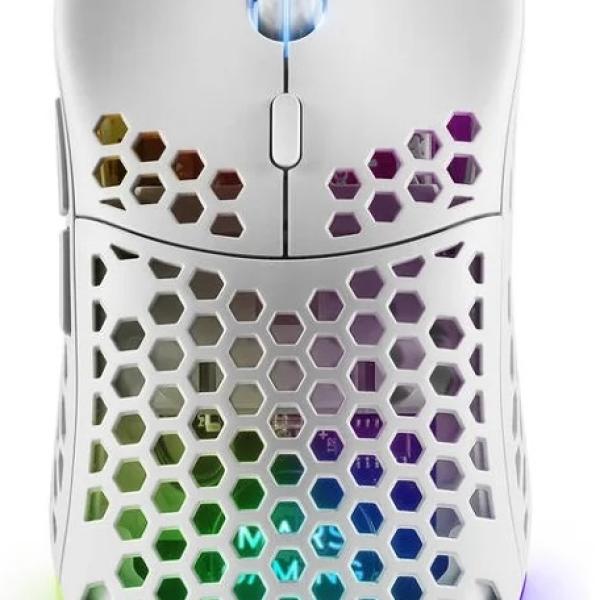 Rato Óptico MM55 RGB 12800DPI (Branco) - MARS - GAMING