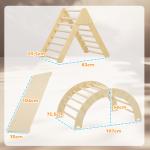 Triangulo de Escalada de Madeira Escalada para Crianças de 18 - 48 Meses com Rampa e Arco de Aprendizagem 219x72,5x68,5 cm Madeira