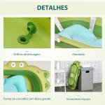 Banheira Dobrável para Bebé Recém Nascido até 3 Anos 50L com Almofada Confortável e Pés Dobráveis 80x53,9x20,8cm Verde
