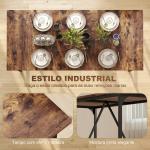 Mesa de Refeição Retangular para 6 - 8 Pessoas Mesa de Cozinha Industrial com Pés de Metal 180x80x75,5 cm Castanho Rústico