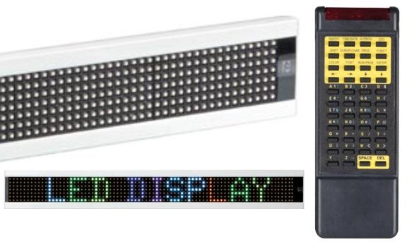 Placa Mensagens Multicolor (RGB) c/ Comando - 7 x 80 LEDs