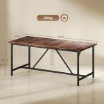 Mesa de Refeição Retangular para 6 - 8 Pessoas Mesa de Cozinha Industrial com Pés de Metal 180x80x75,5 cm Castanho Rústico