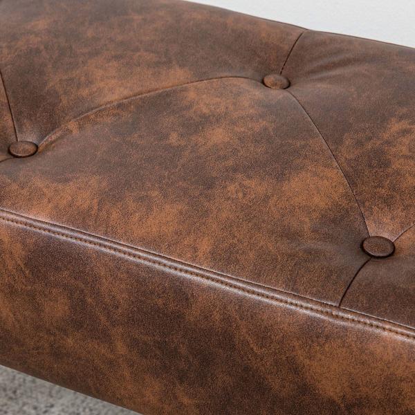 Banco de Pé de Cama Multifuncional Clássico Banco Dormitório com Pés de Madeira e Assento Acolchoado 114x38x42 cm Marrom
