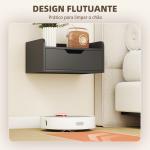 Conjunto de 2 Mesas de Cabeceira de Parede Flutuantes com 1 Gaveta para Quarto 40x30x19,5 cm Preto