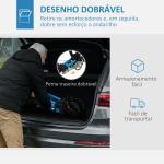 Andarilho Idosos Dobrável de Alumínio com Altura Ajustável Travão e Bolsa de Transporte 66x65x80 - 93 cm Preto e Azul