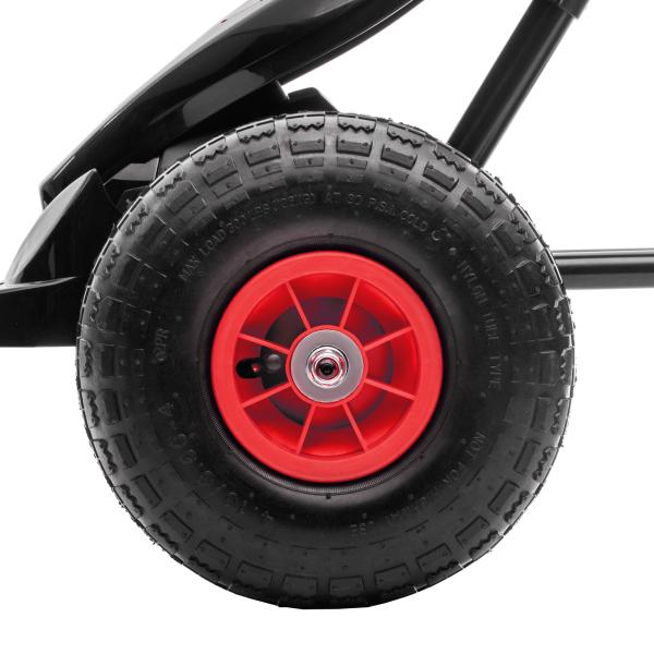 Kart a Pedais para Crianças 5 - 12 Anos com Assento Ajustável Pneus Insufláveis Amortecimento e Travão de Mão 121x58x61cm Vermelho