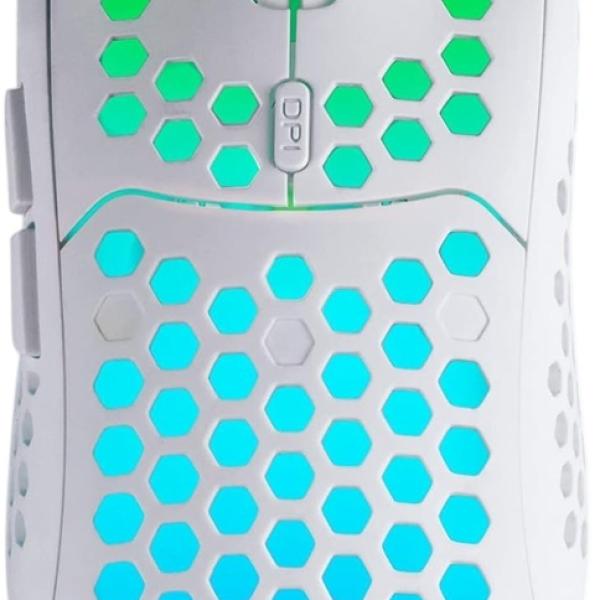 Rato Óptico Wireless MMW3W RGB 3200DPI (Branco) - MARS - GAMING