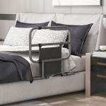 Grade para Cama Adulto Guarda de Segurança para Cama Dobrável com Bolso de Armazenamento 61x66x55 cm Cinza